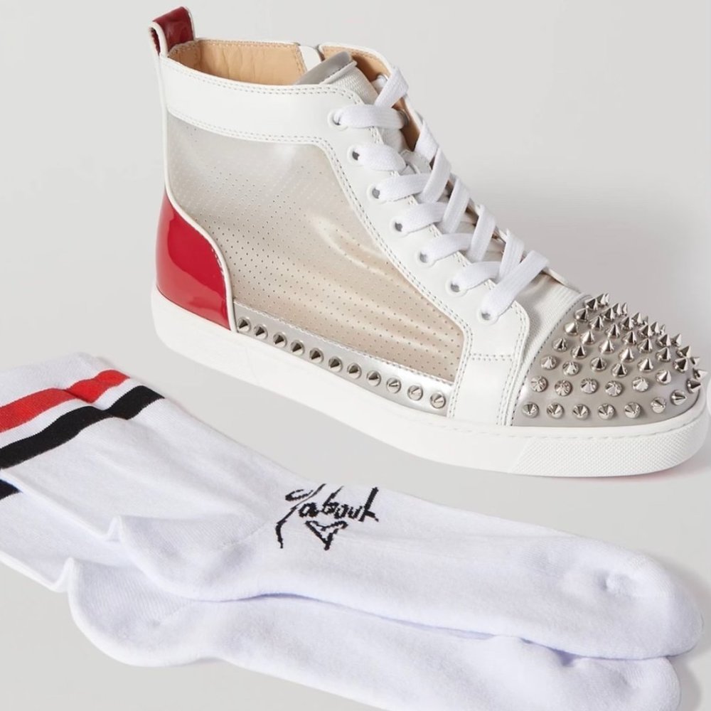Sosoxy Spikes Donna mesh and leather high-top sneakers and cotton socks set